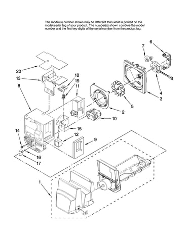 Motor and ice container parts