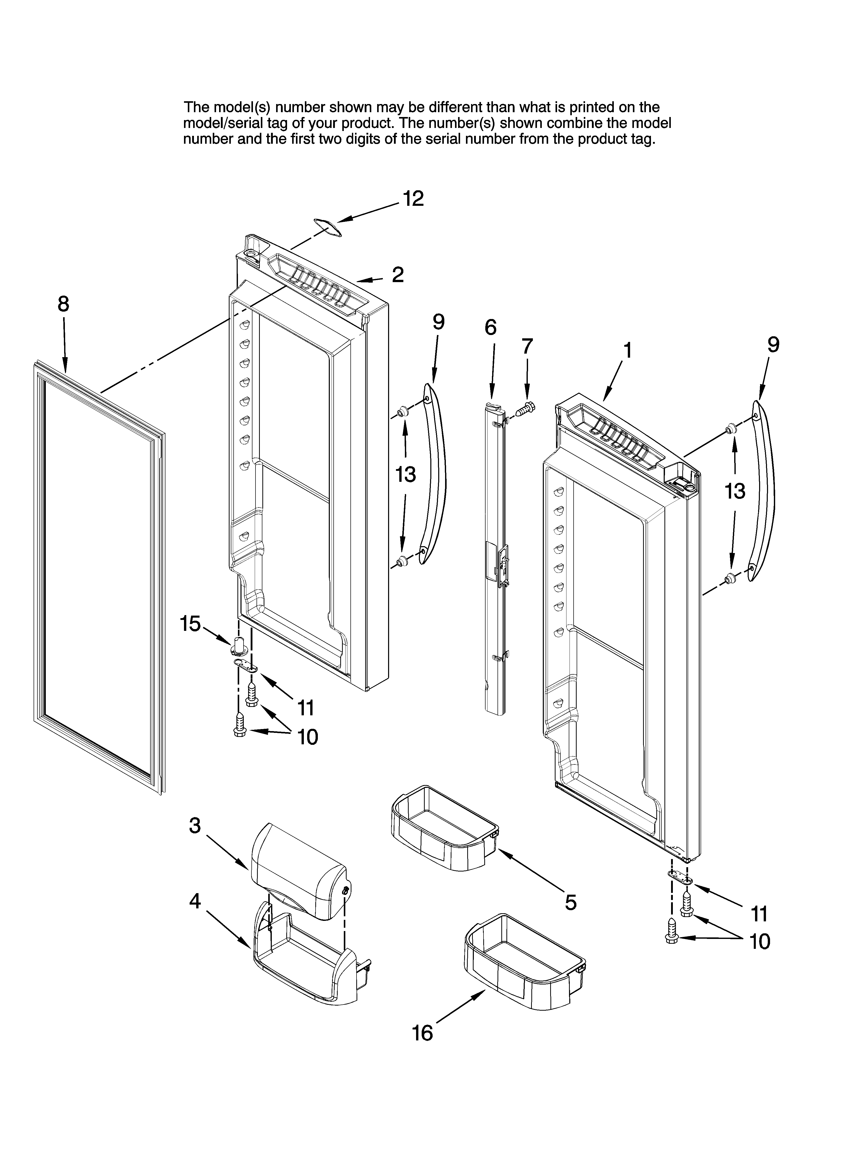 Refrigerator door parts