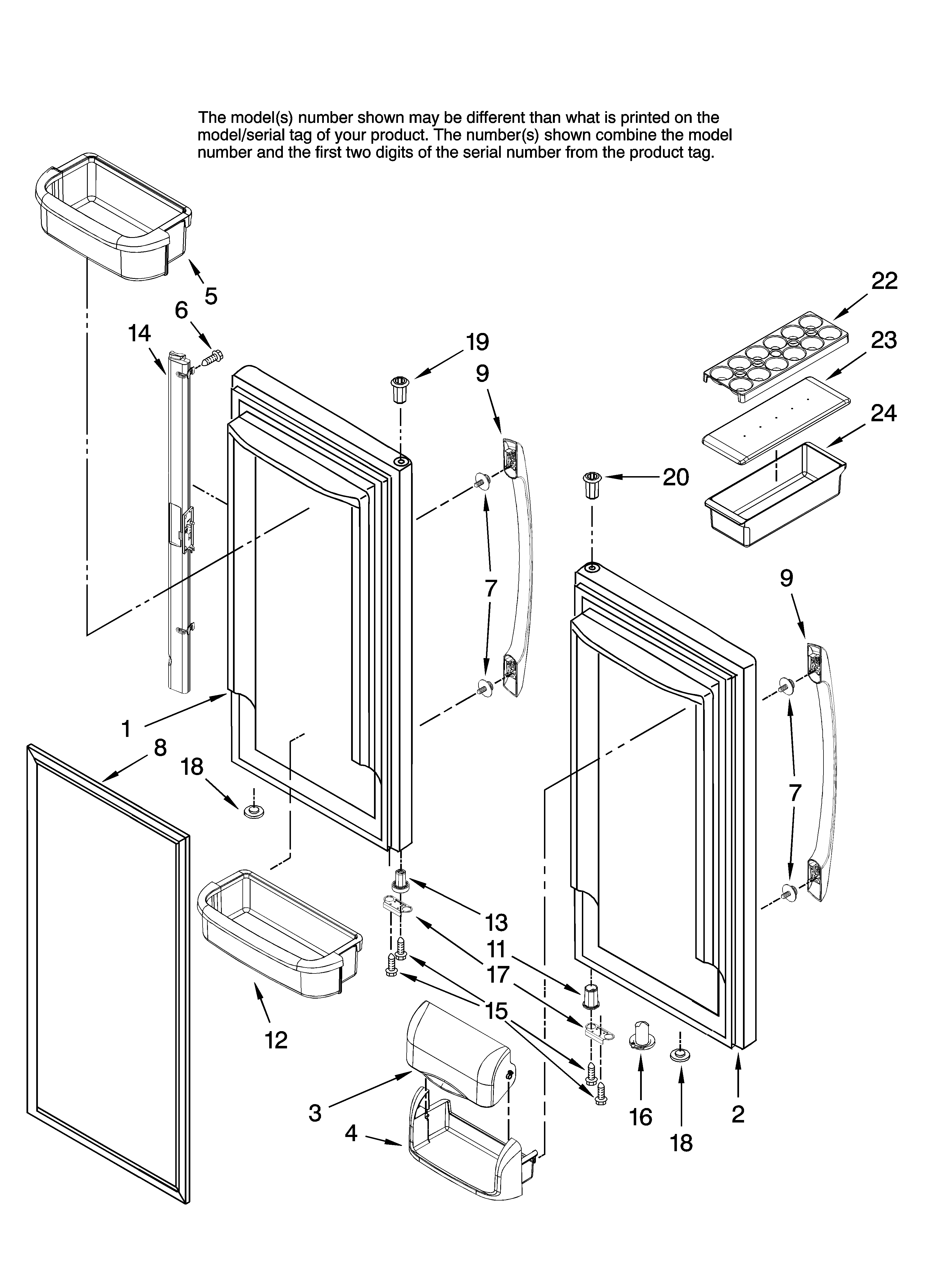 Refrigerator door parts