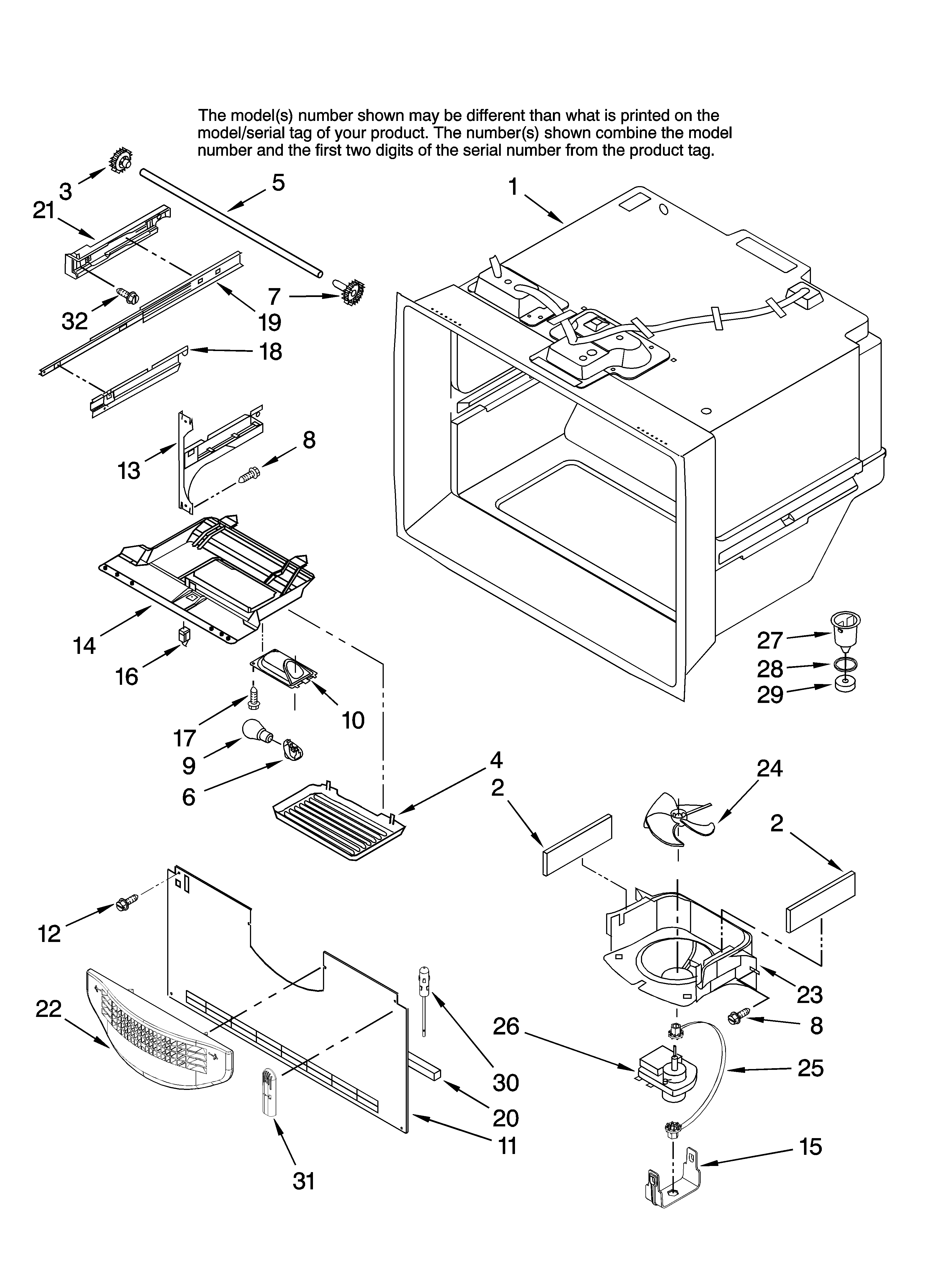 Freezer liner parts