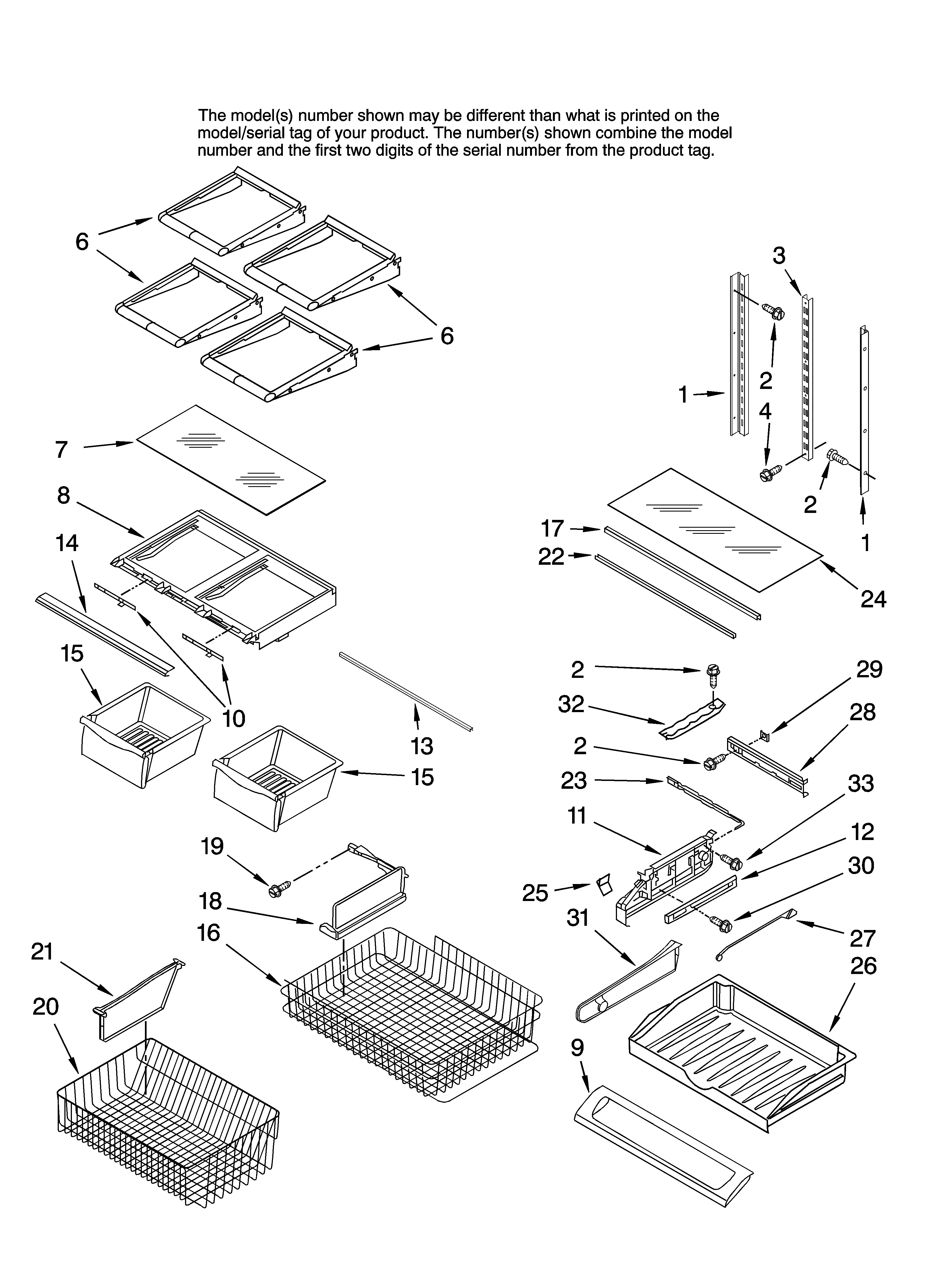 Shelf parts, optional parts (not included)