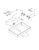 Burner box, gas valves, and switches, optional parts (
