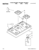 Cooktop, burner and grate parts