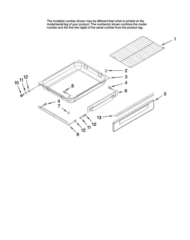Drawer and rack parts, optional parts (not included)