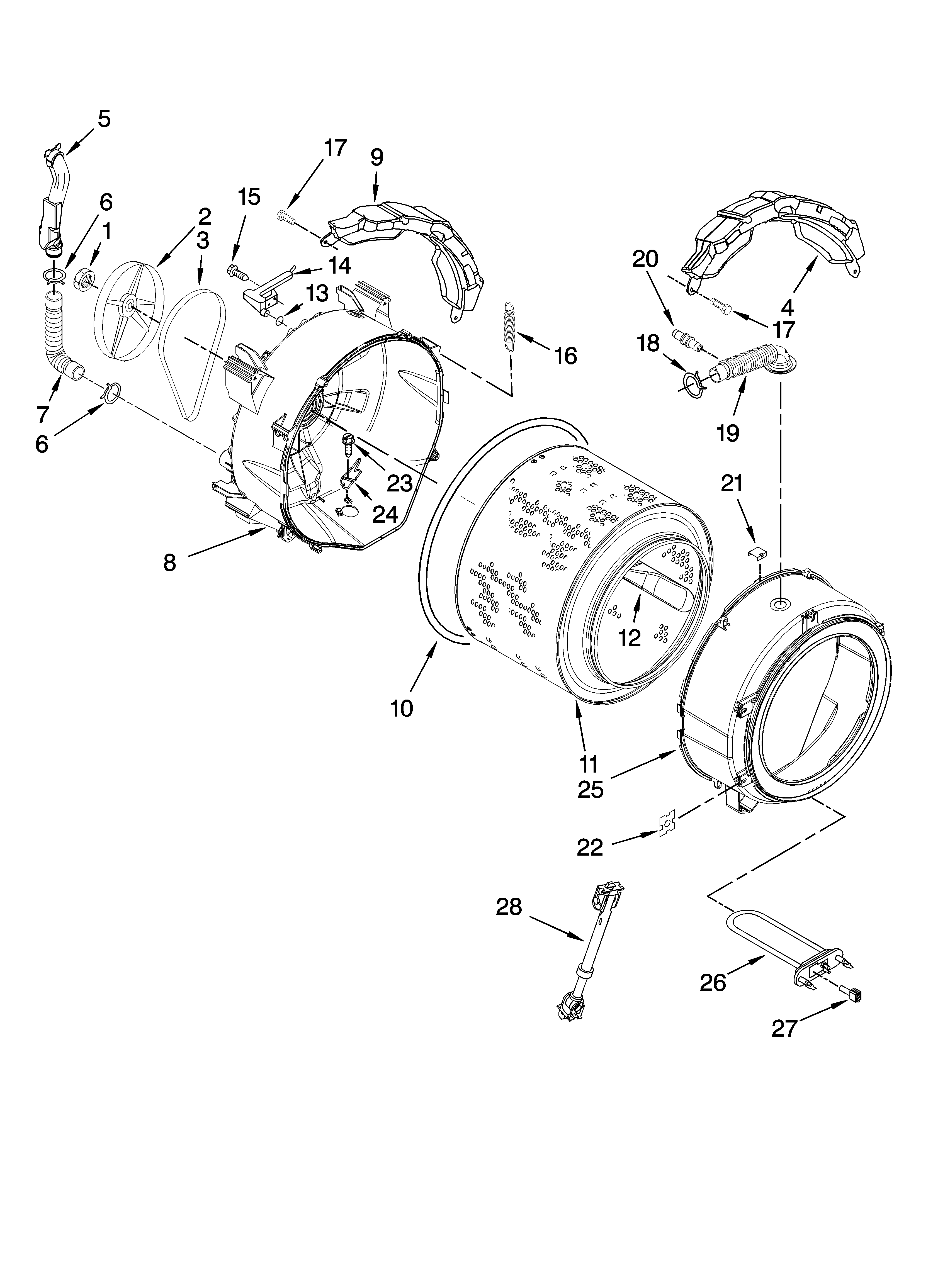 Tub and basket parts