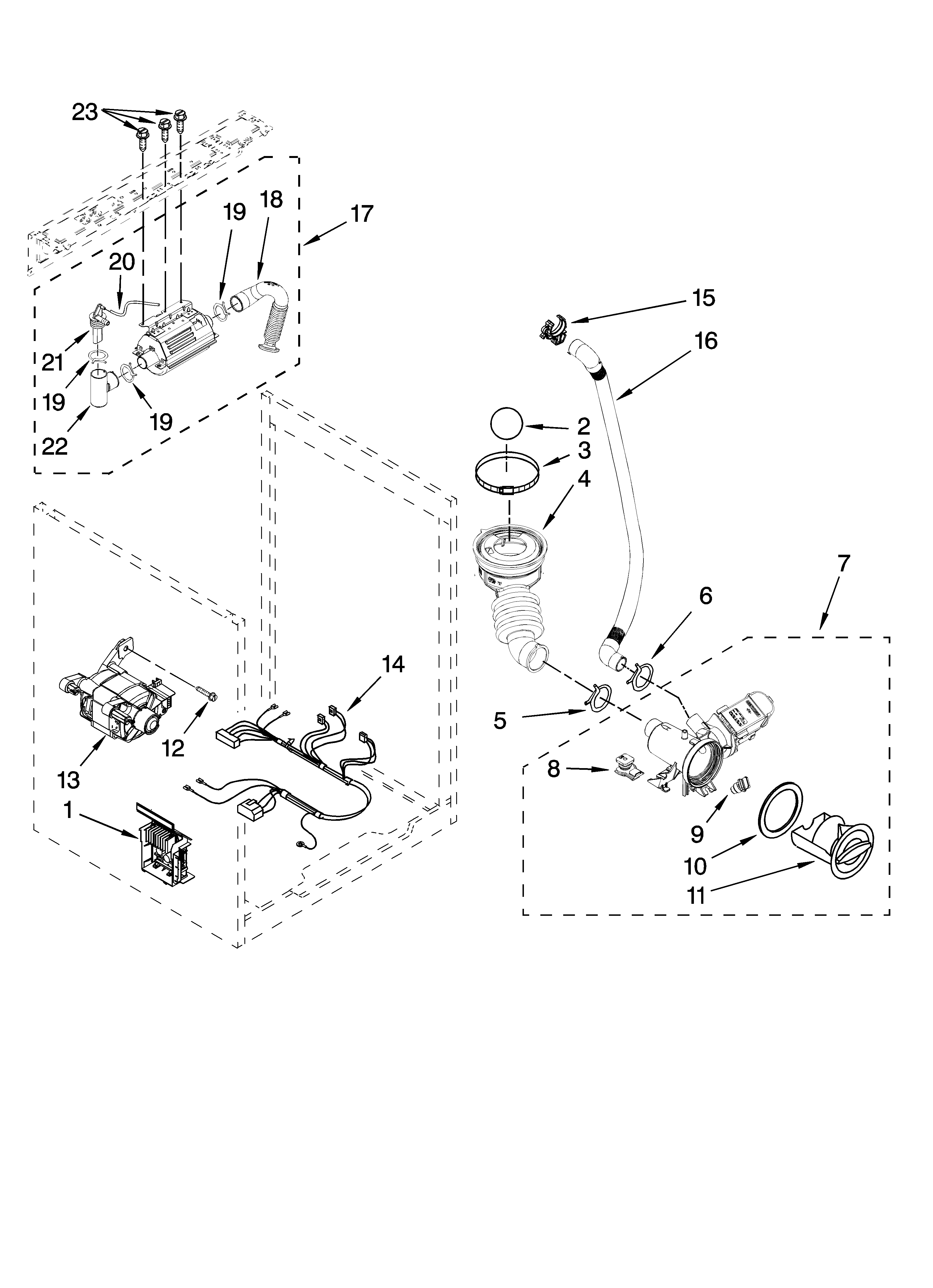 Steamer, pump and motor parts, optional parts (not inc