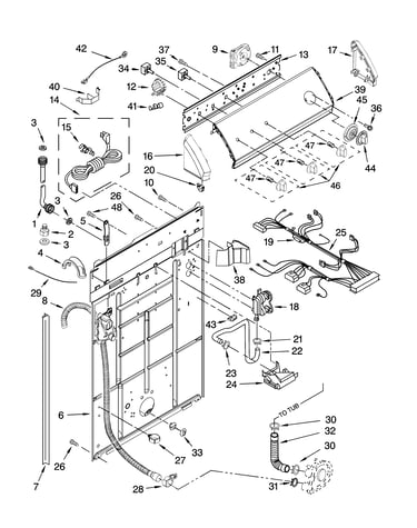 Controls and rear panel parts