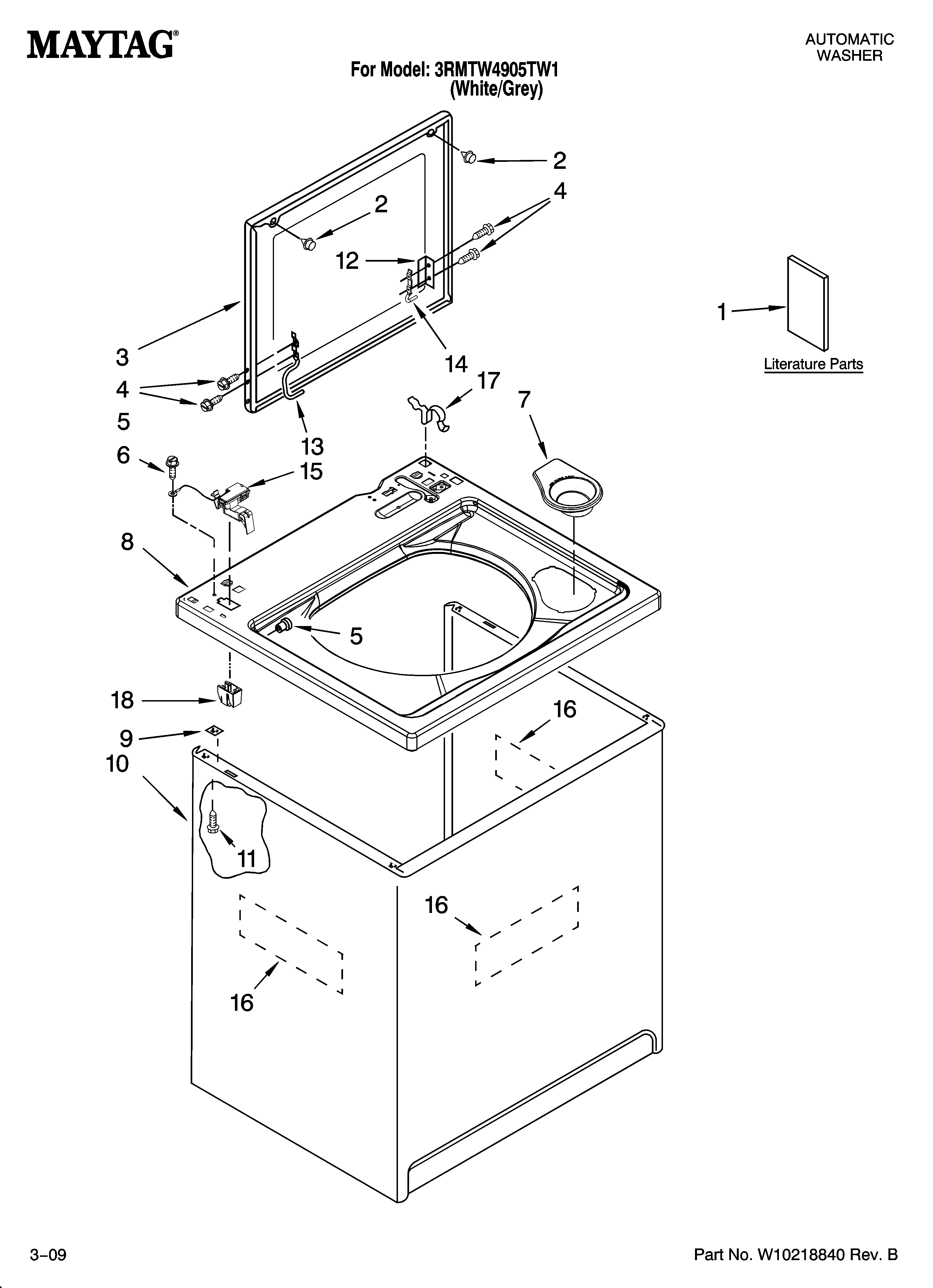 Top and cabinet parts