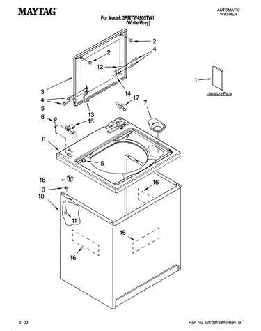 Top and cabinet parts