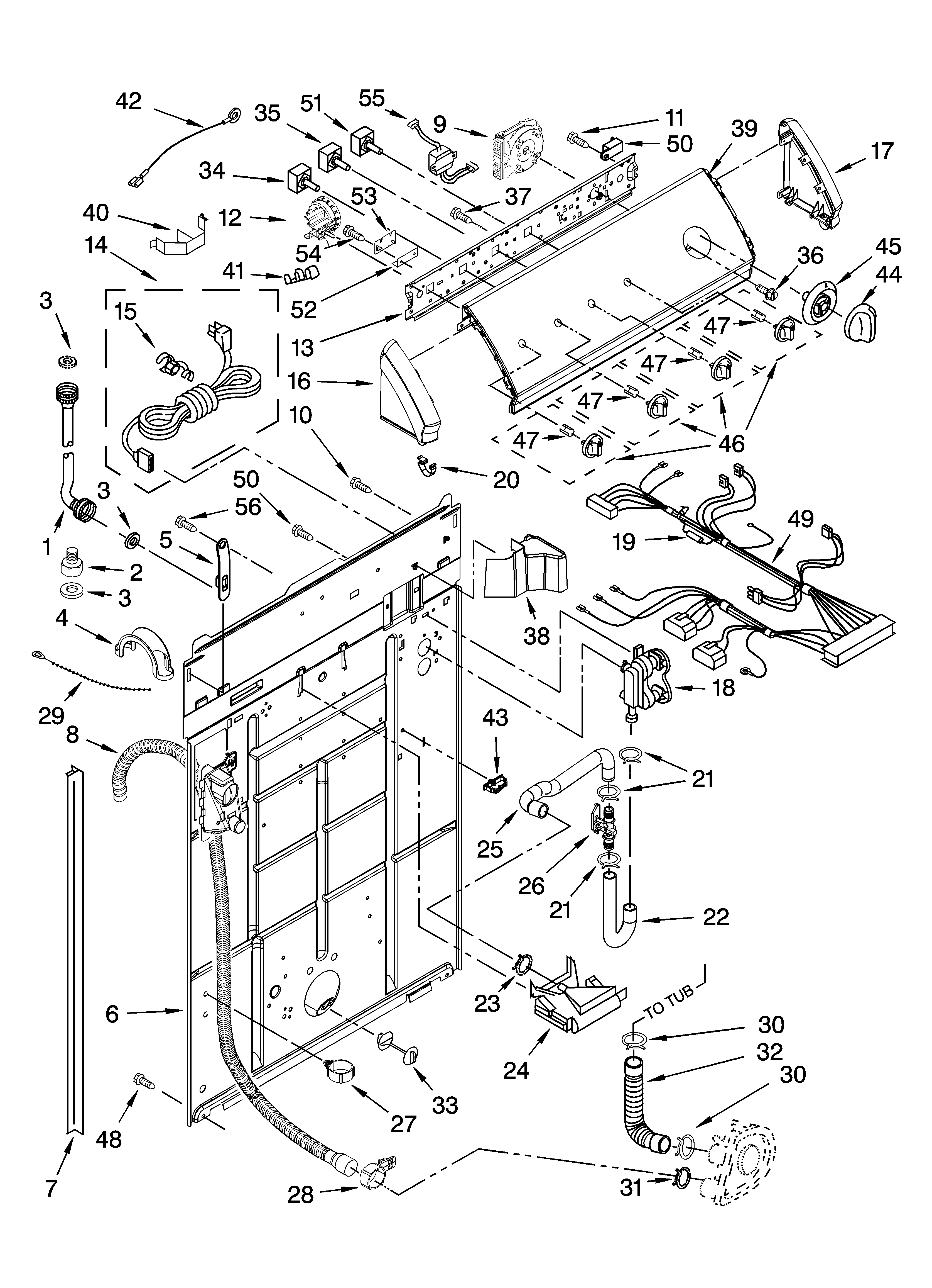 Controls and rear panel parts