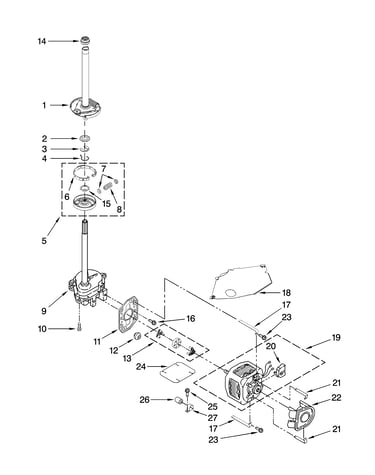 Brake, clutch, gearcase, motor and pump parts