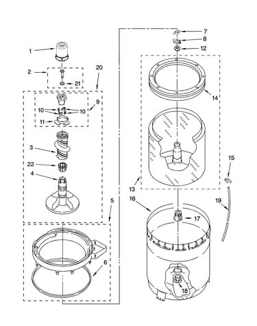 Agitator, basket and tub parts