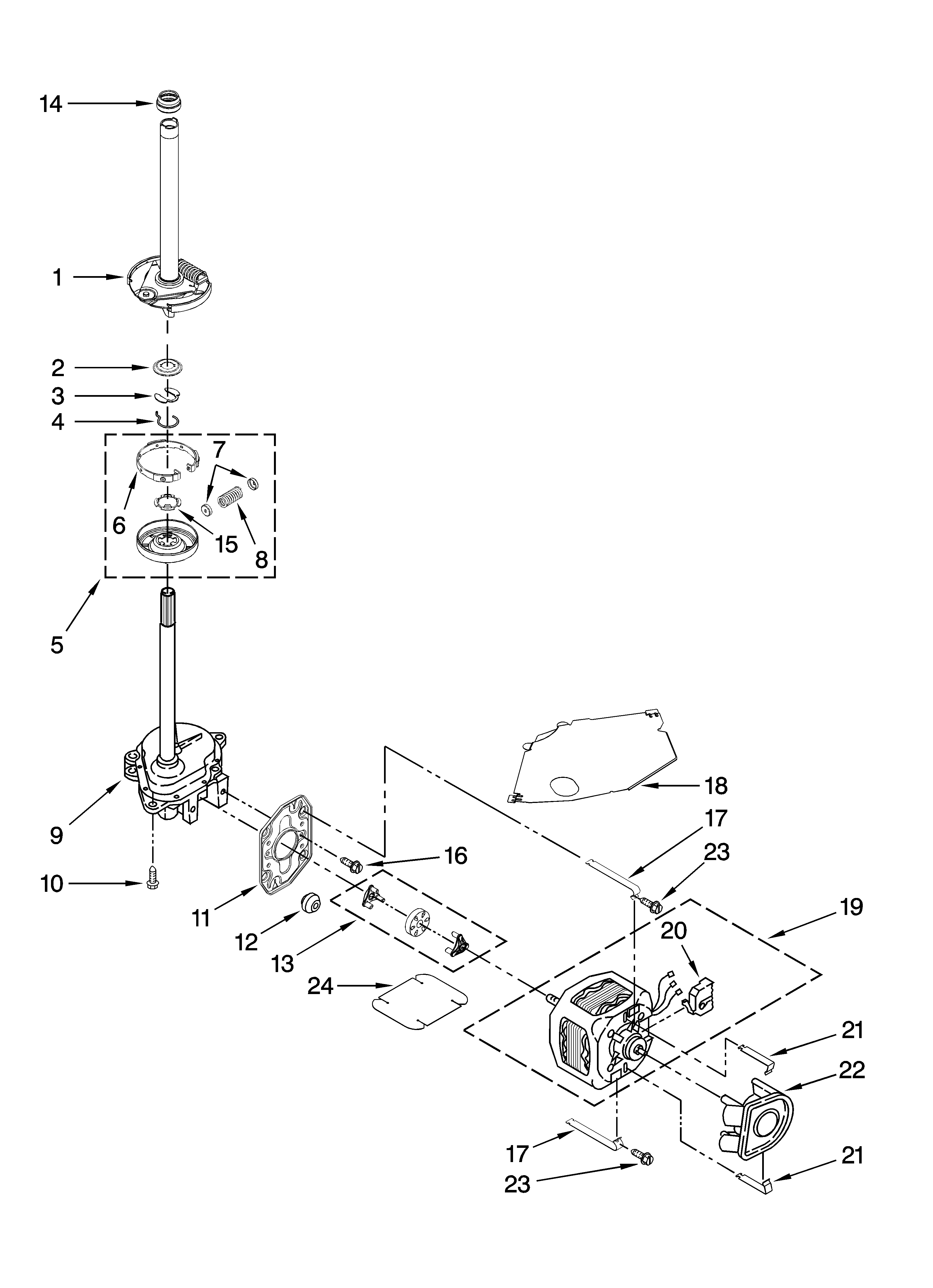Brake, clutch, gearcase, motor and pump parts