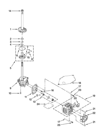 Brake, clutch, gearcase, motor and pump parts