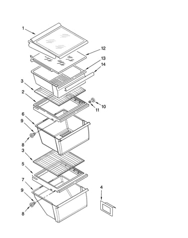 Refrigerator shelf parts