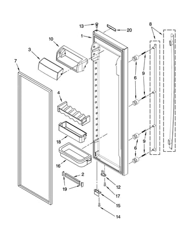 Refrigerator door parts