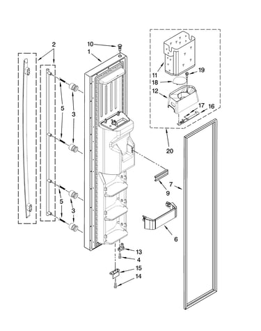 Freezer door parts