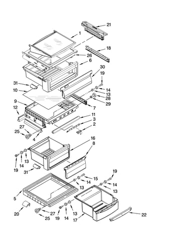 Refrigerator shelf parts