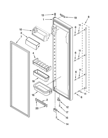 Refrigerator door parts