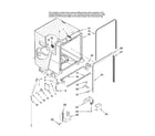 Jenn-Air JDB1080AWW1 tub and frame parts diagram
