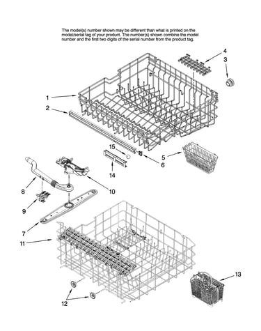 Upper and lower rack parts