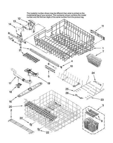 Upper and lower rack parts