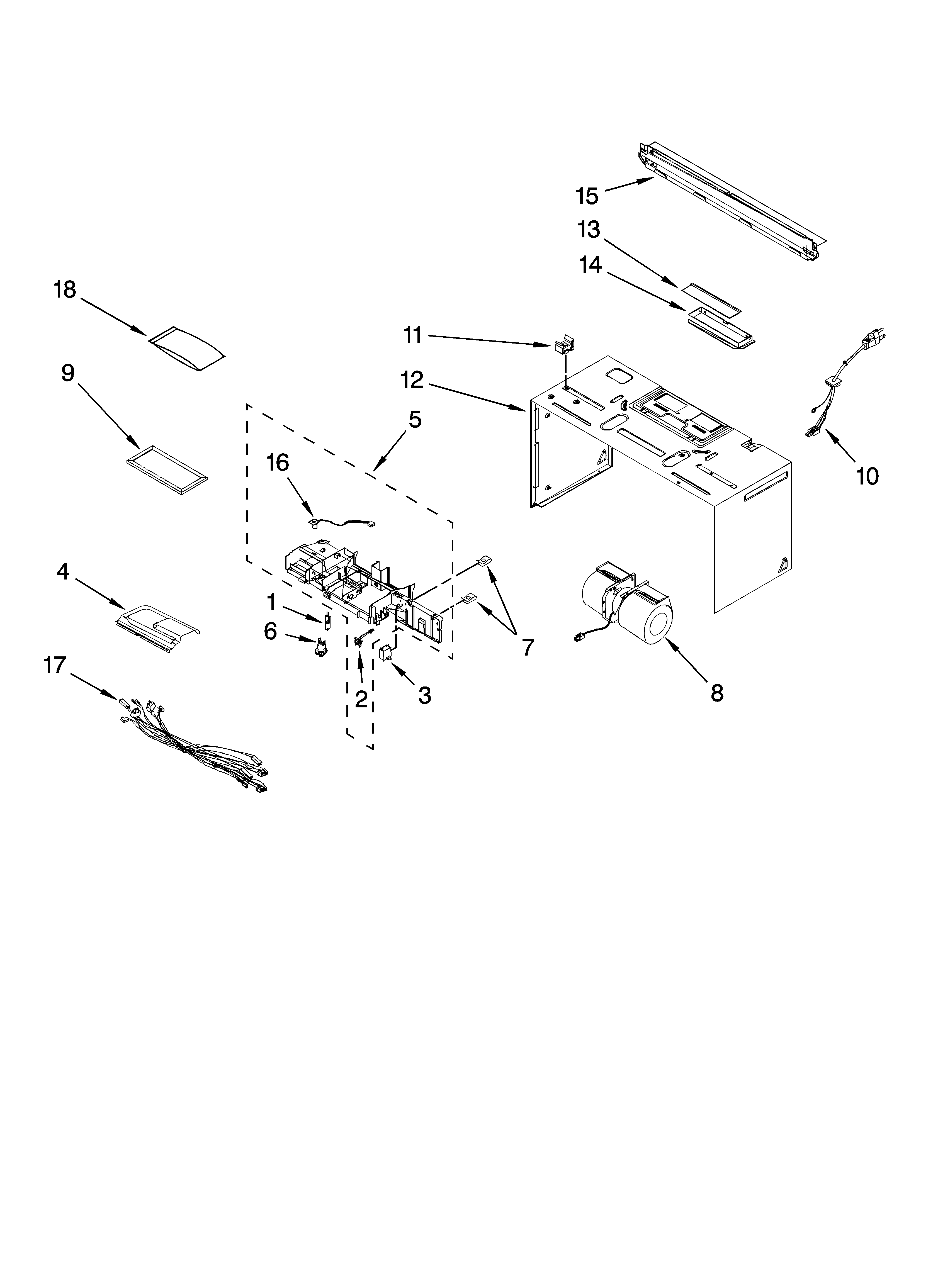 Cabinet and air flow parts