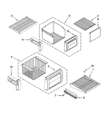 Freezer shelf parts