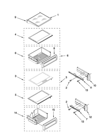 Refrigerator shelf parts