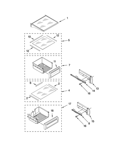 Refrigerator shelf parts