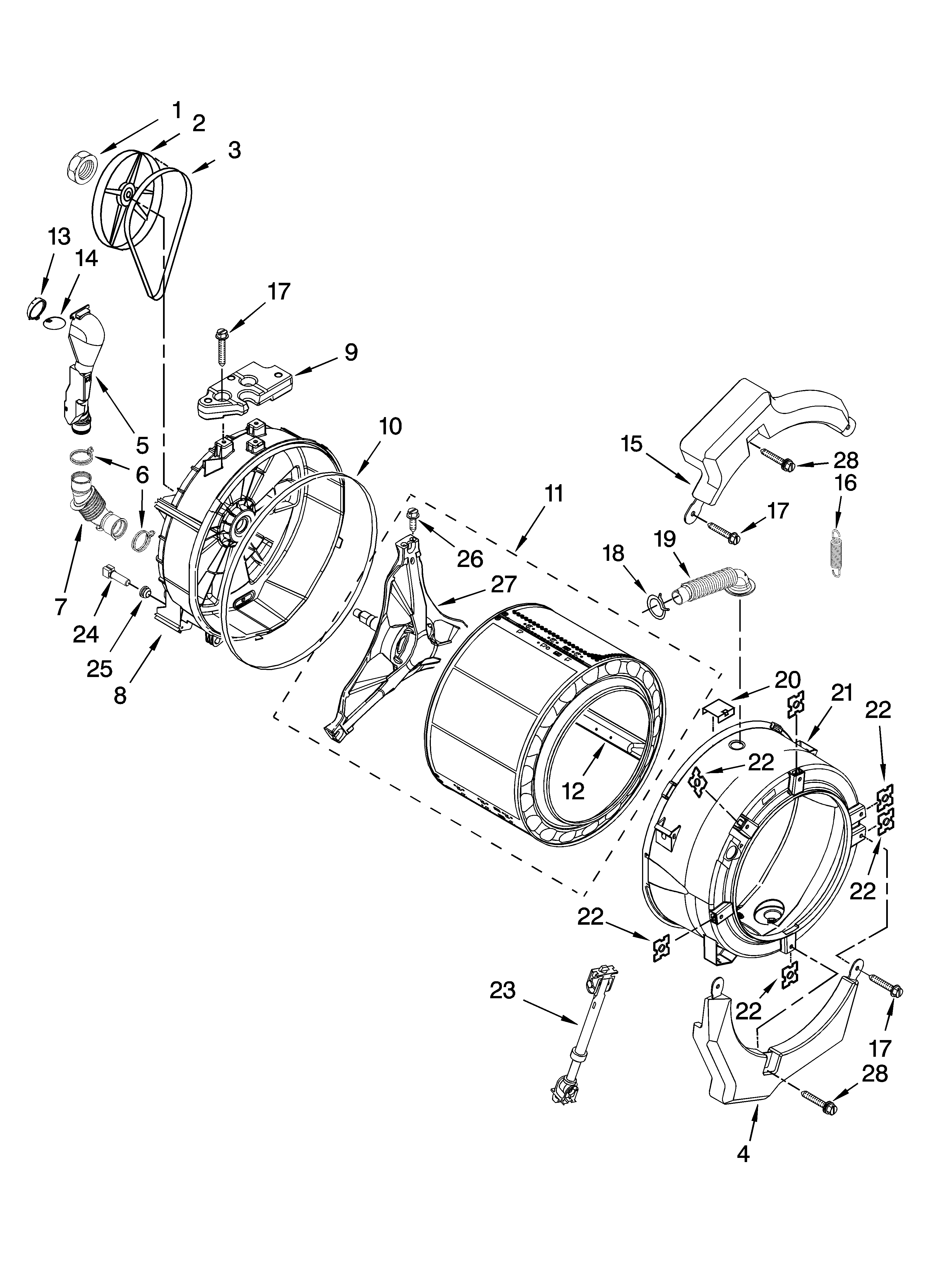 Tub and basket parts