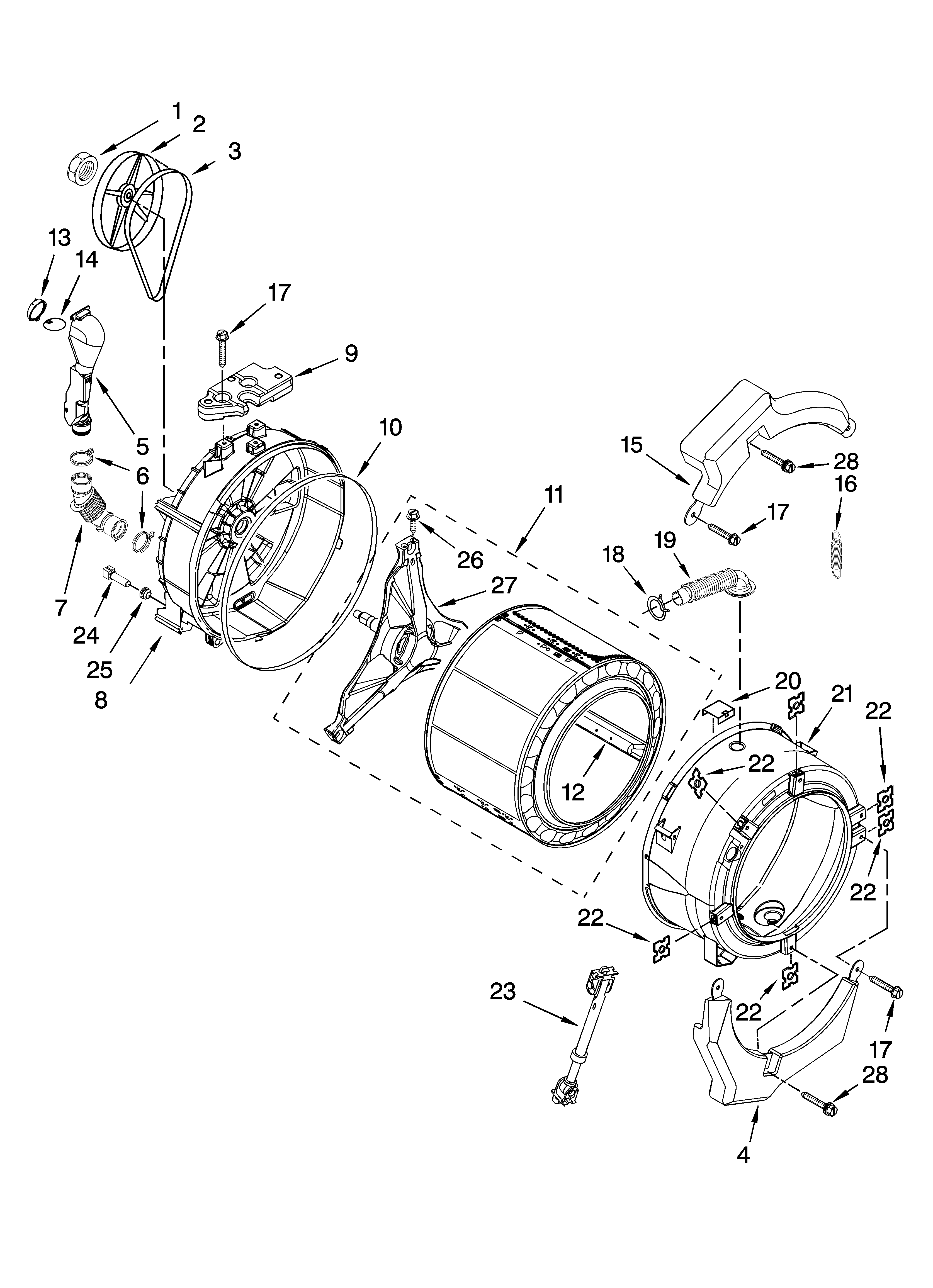 Tub and basket parts