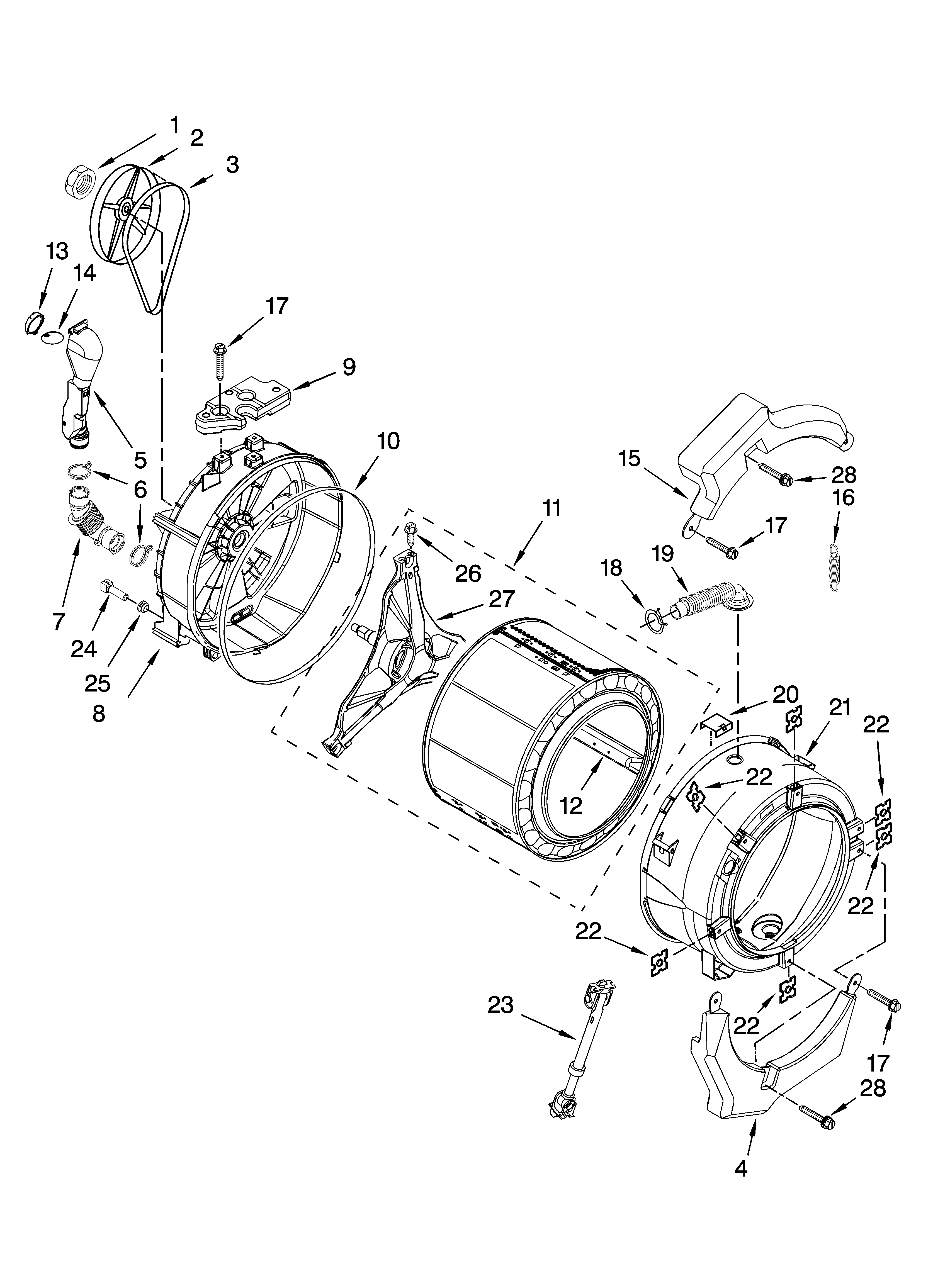Tub and basket parts