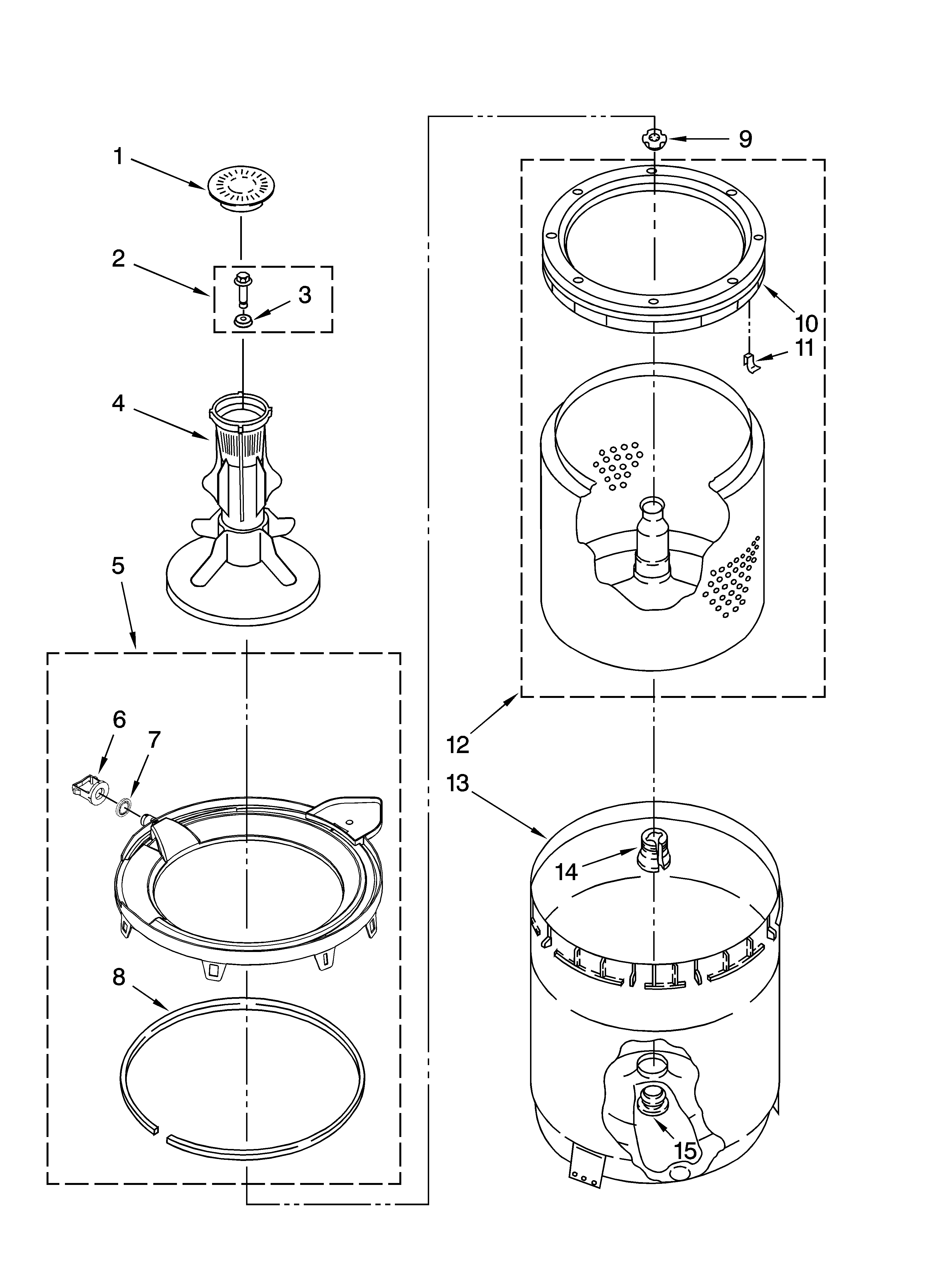 AGITATOR, BASKET AND TUB PARTS