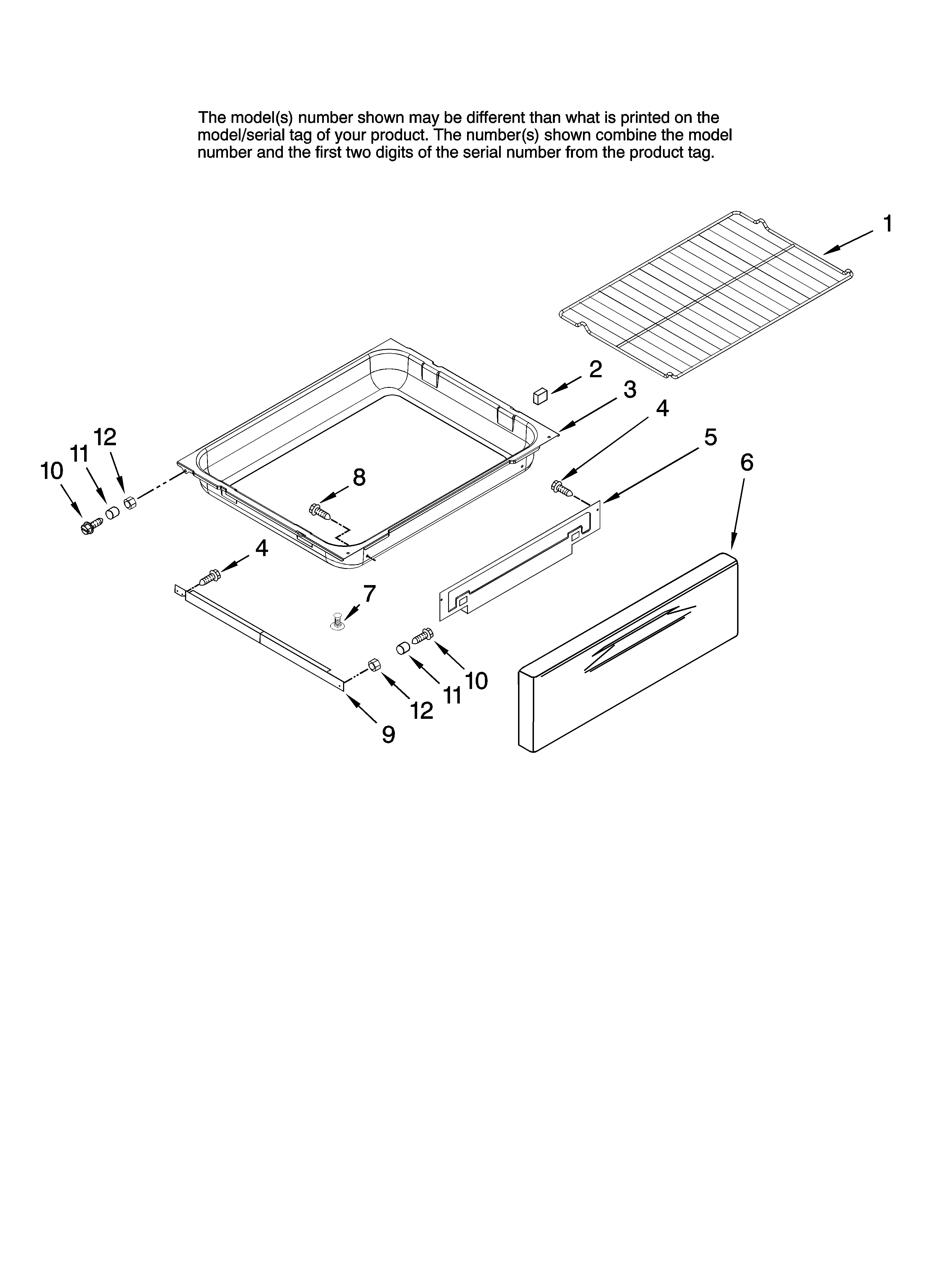 Drawer and rack parts