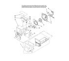 Maytag MFI2067AEB13 motor and ice container parts diagram