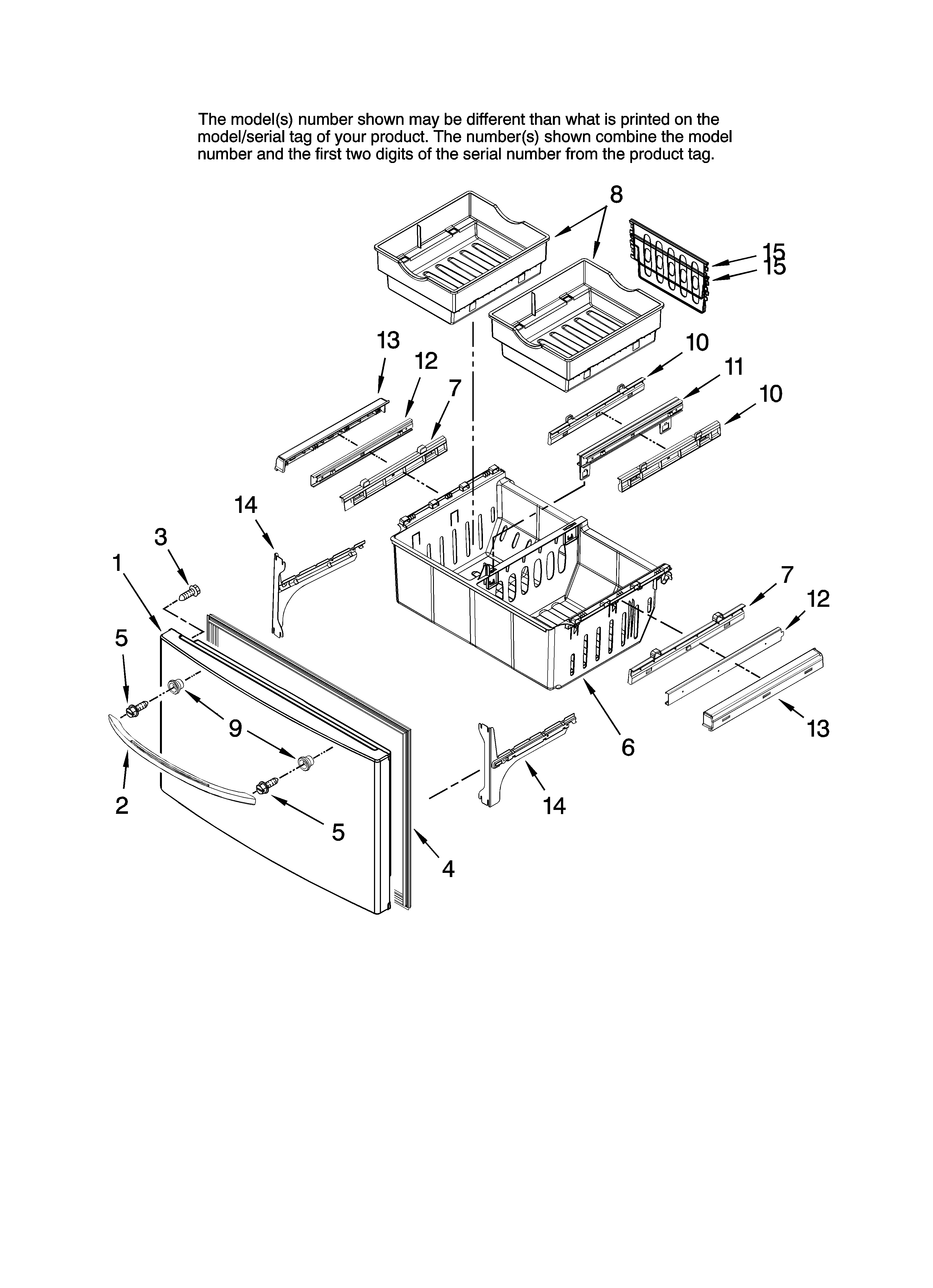 Freezer door parts