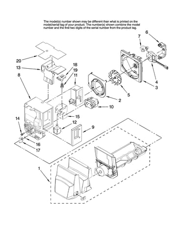 Motor and ice container parts