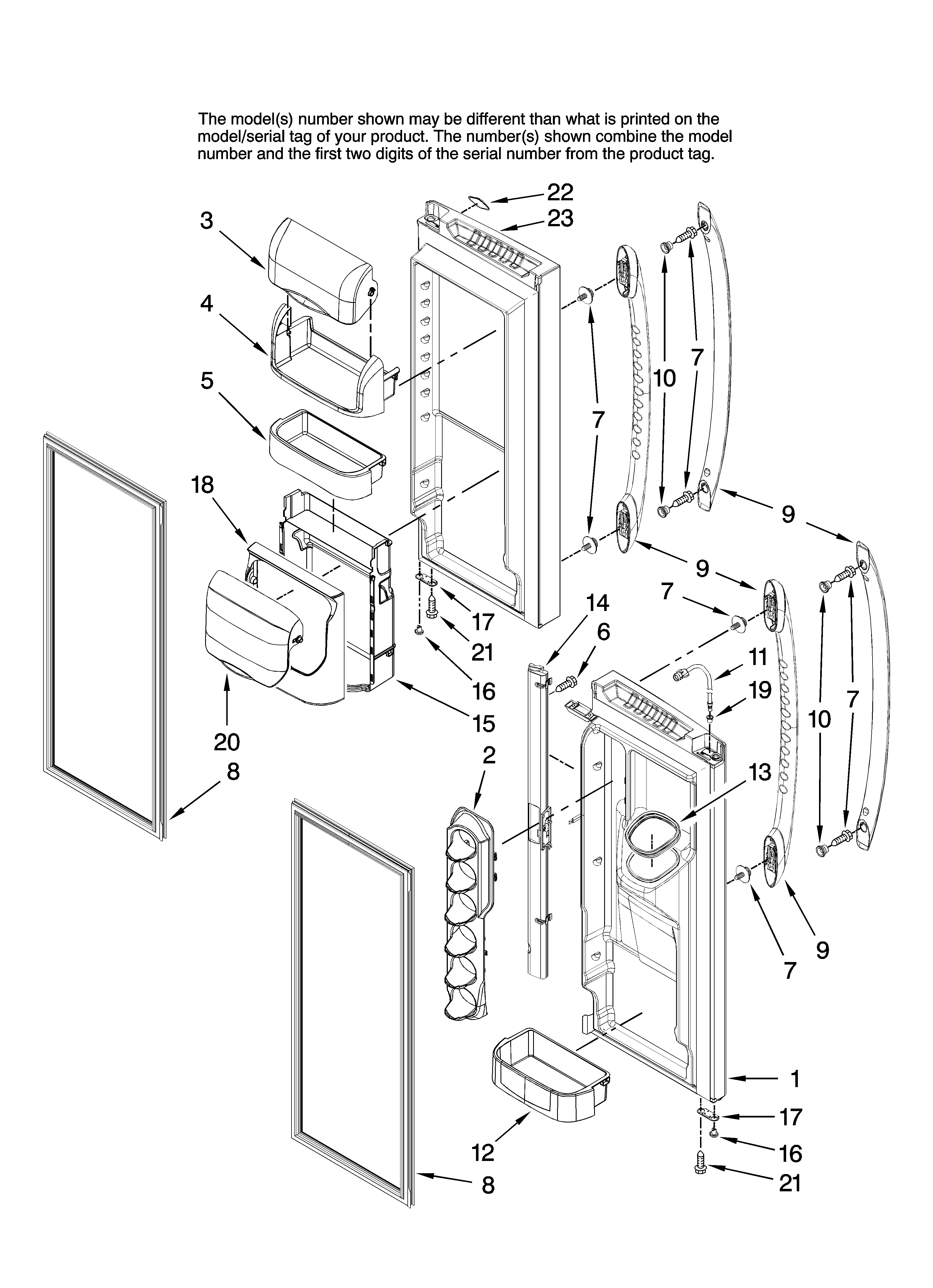 Refrigerator door parts