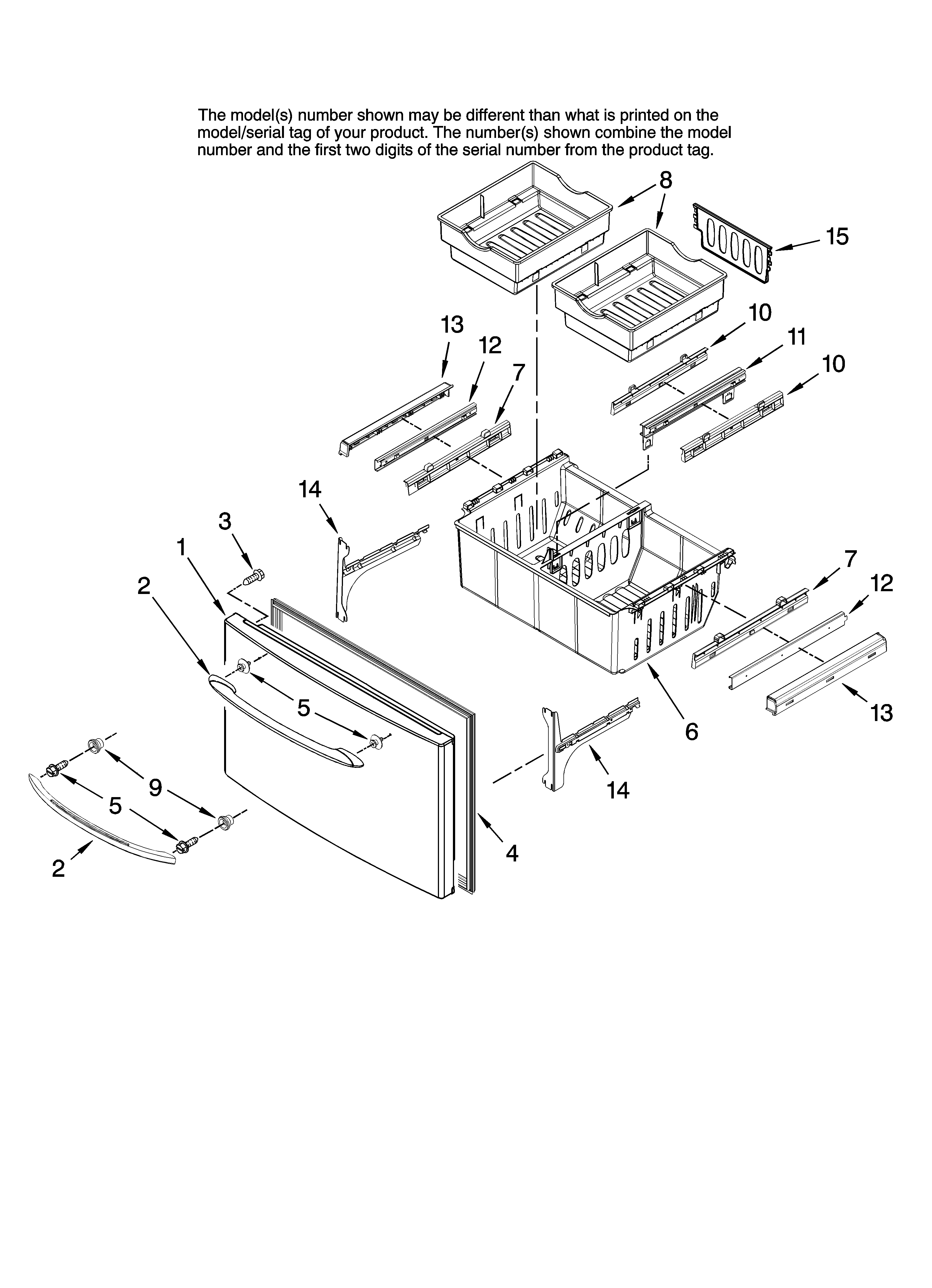 Freezer door parts