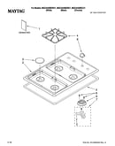 Cooktop, burner and grate parts