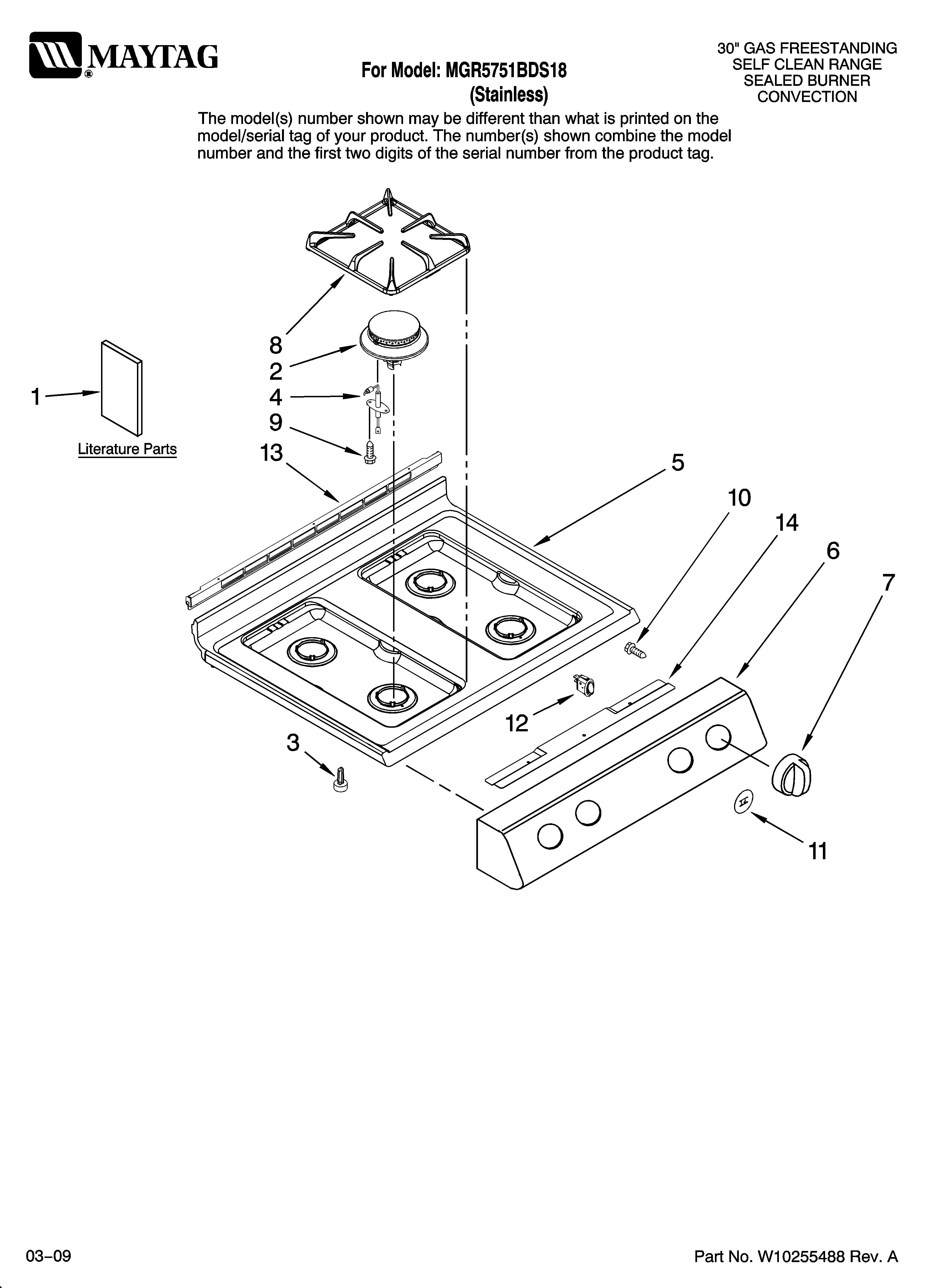Cooktop parts