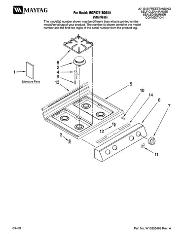 Cooktop parts