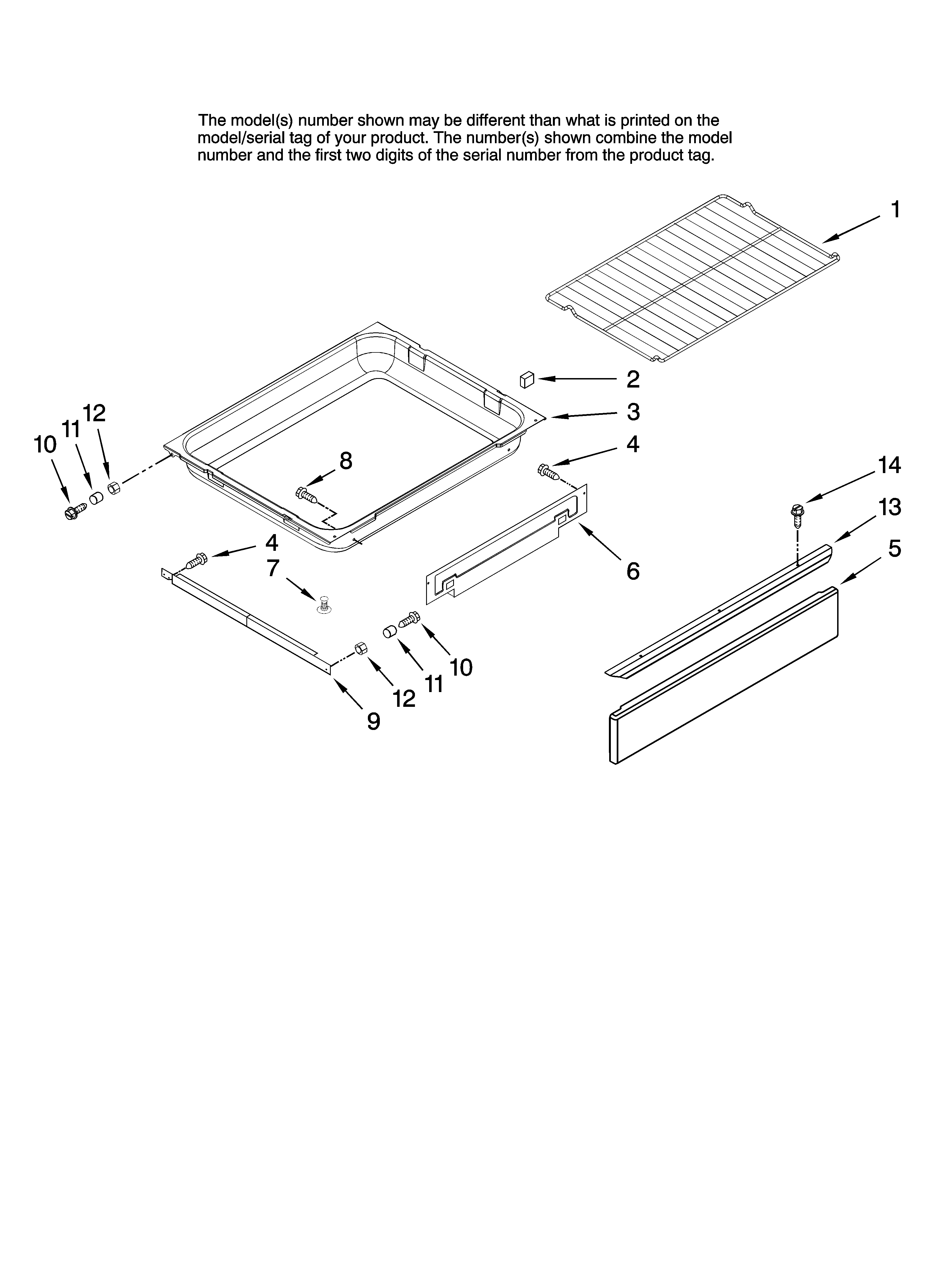 Drawer and rack parts
