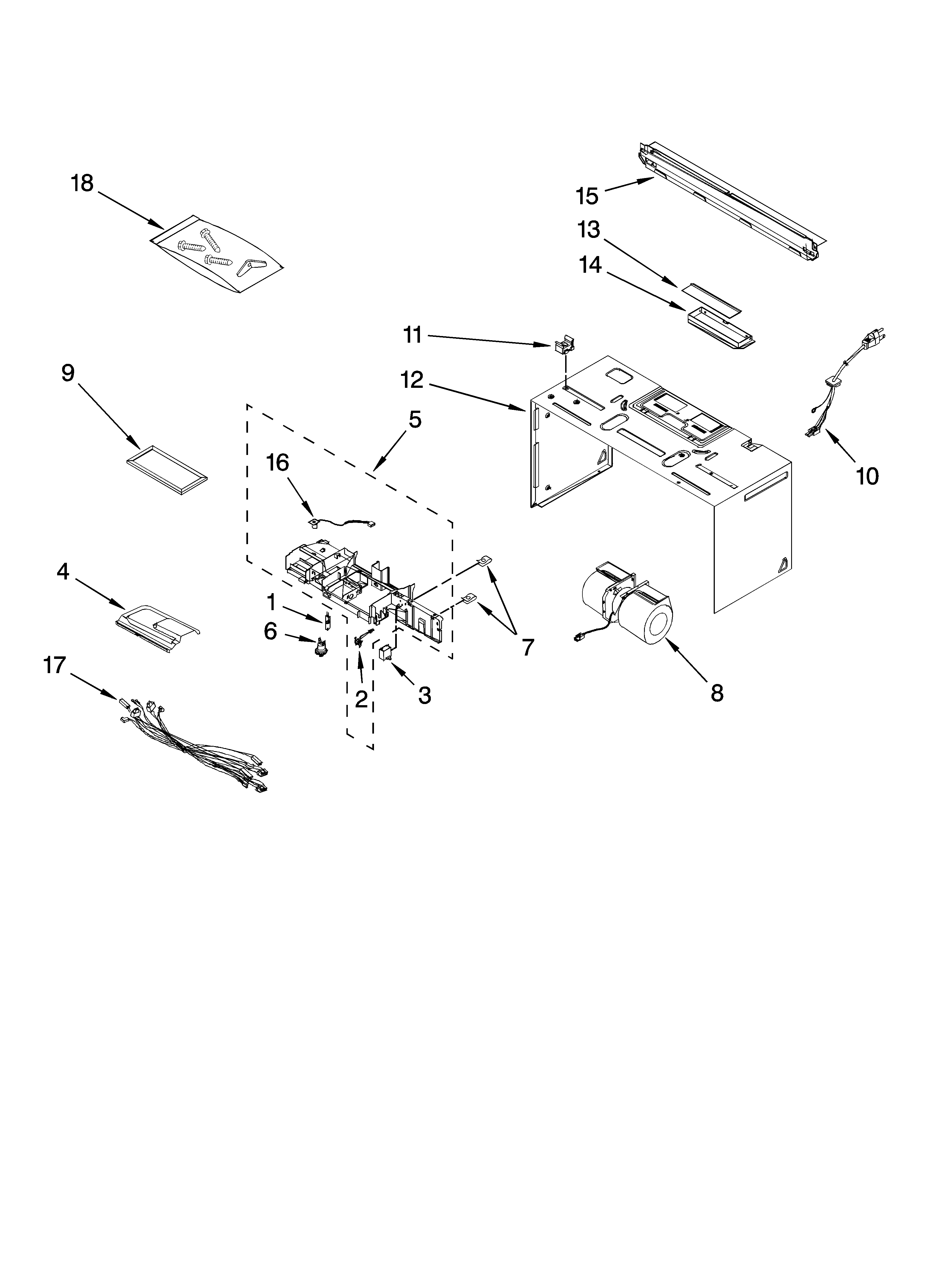 Cabinet and air flow parts