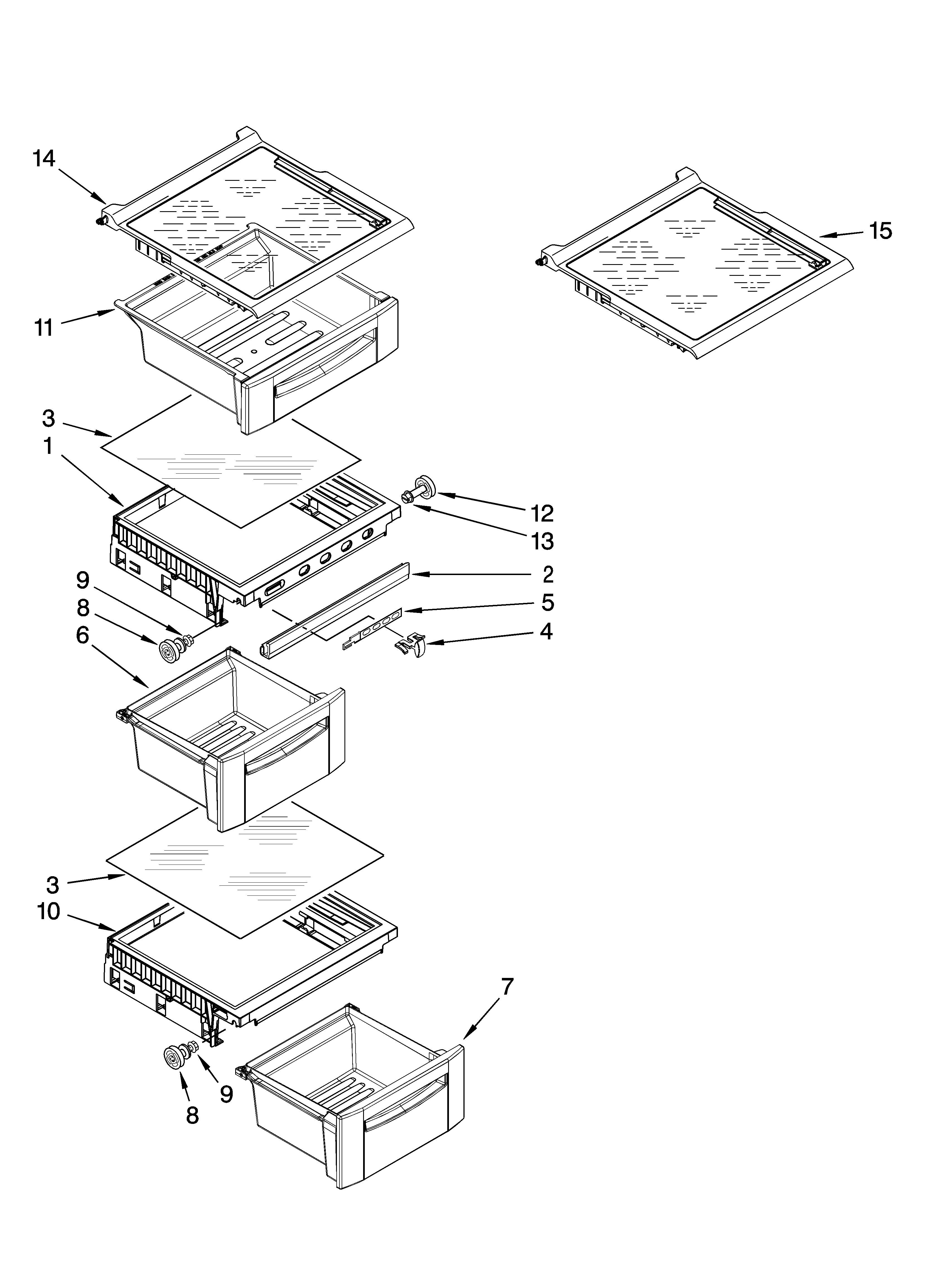 Refrigerator shelf parts