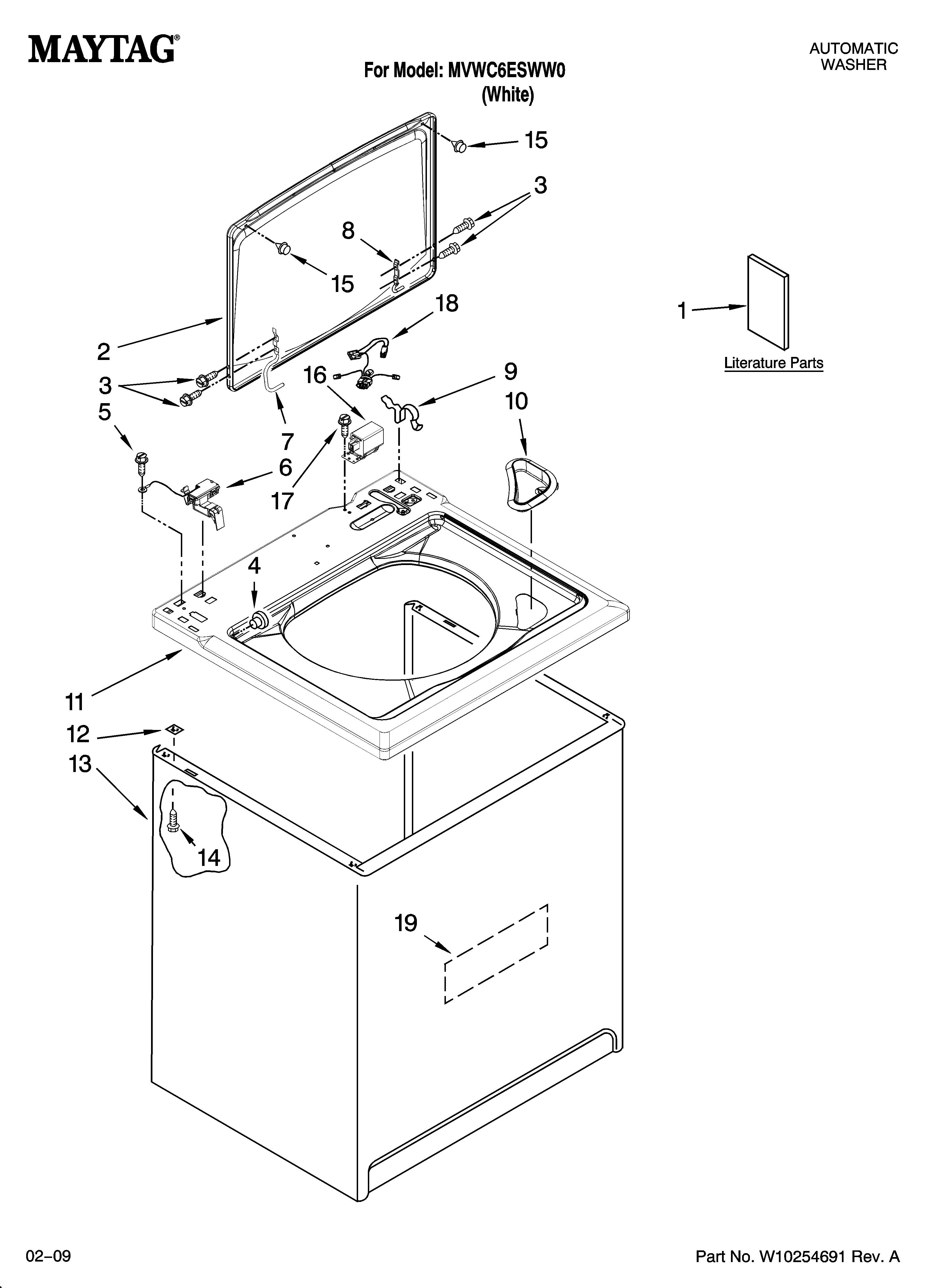 Top and cabinet parts