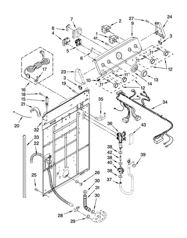 Controls and rear panel parts