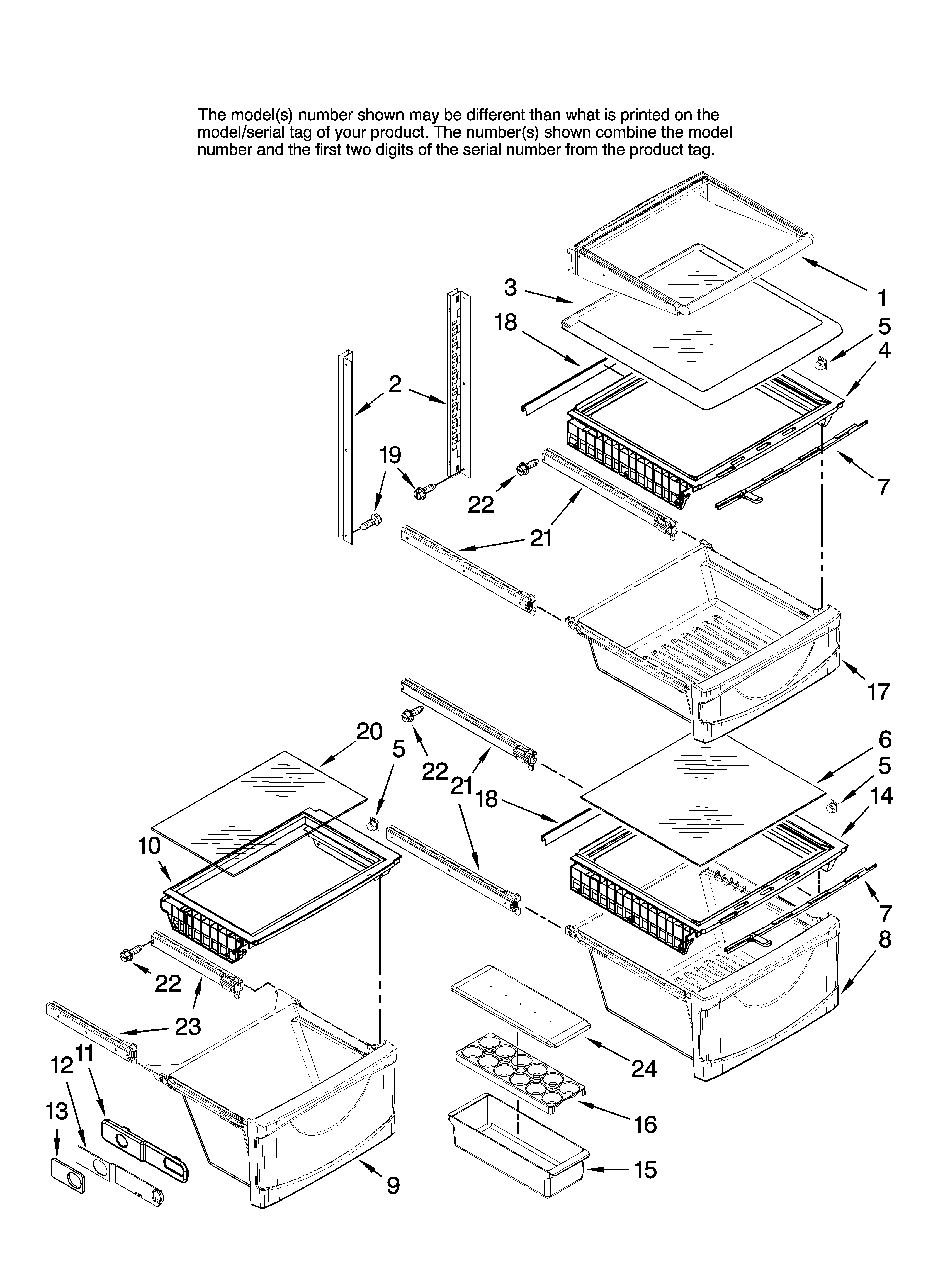 Refrigerator shelf parts