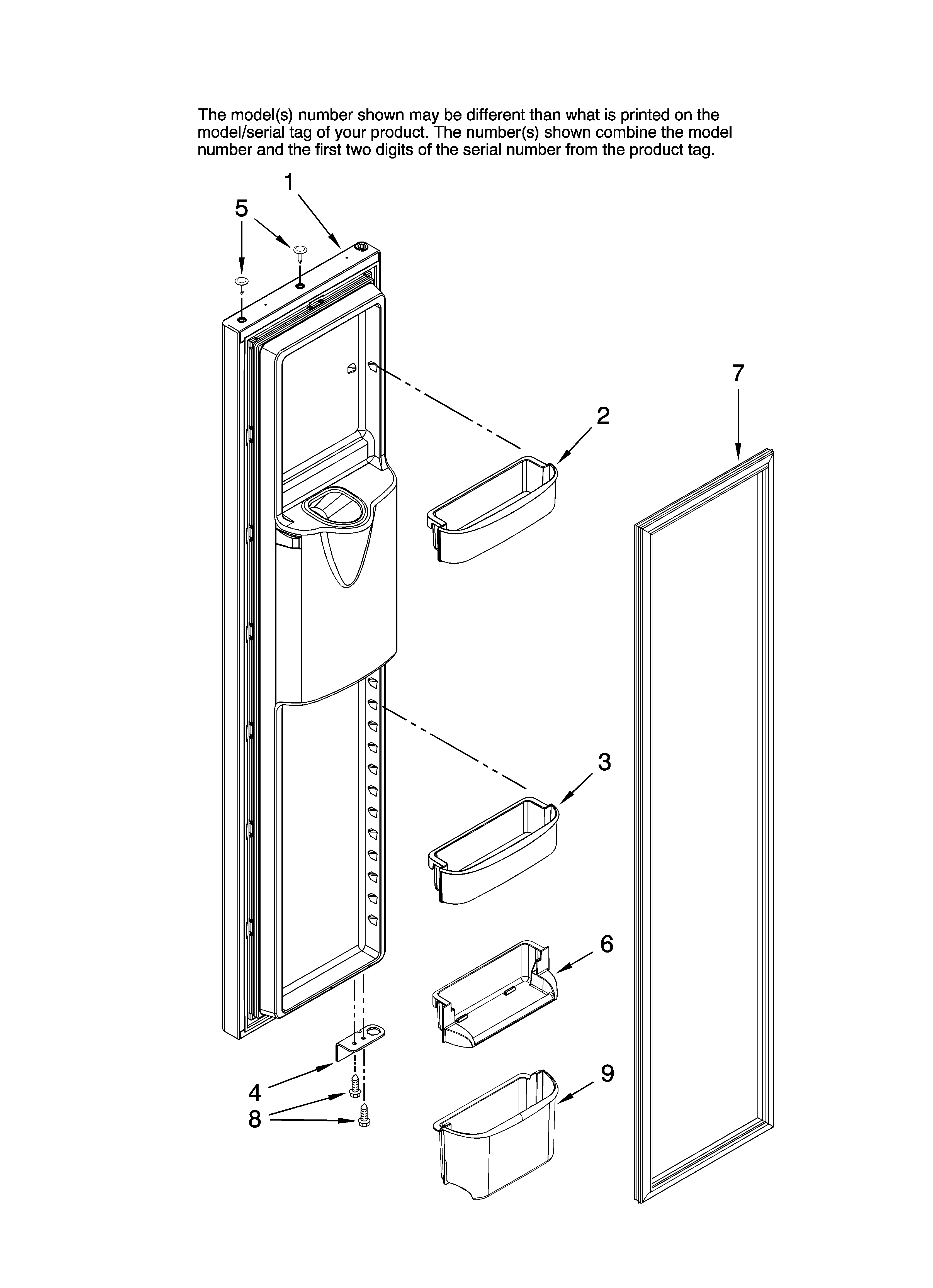 Freezer door parts